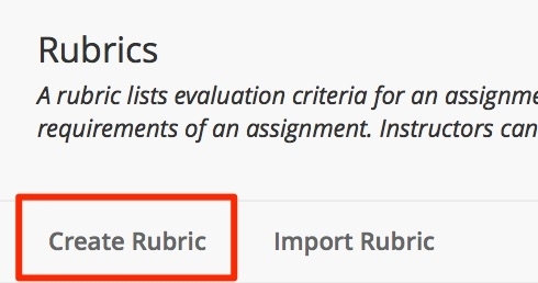 select create rubric on the rubrics page to begin creating a rubric